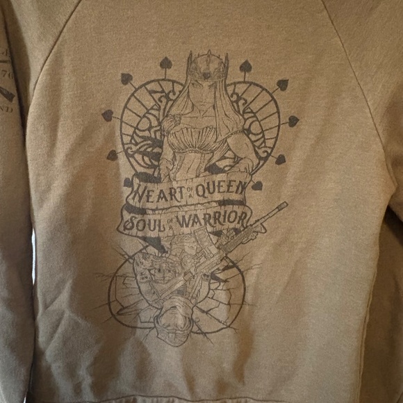 WOMEN'S HEART AND SOUL OF A WARRIOR FULL-ZIP HOODIE - MILITARY GREEN XL - Picture 8 of 8